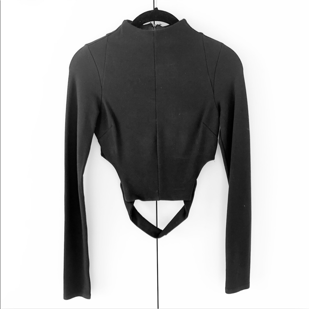Nasty Gal vintage long sleeved cut out crop top